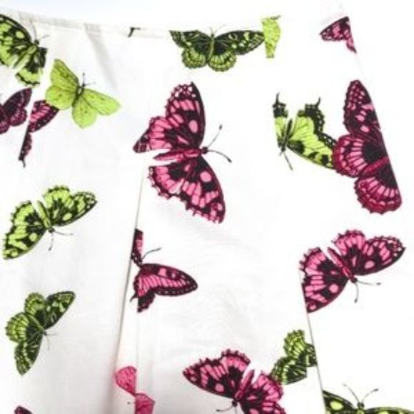Talbots Soft White Butterfly Midi Skirt - Picture 3 of 5